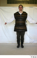  Photos Medieval Brown Vest on white shirt 1 Medieval Clothing a poses brown vest whole body 0001.jpg